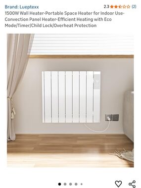 Lueptexx 1500W White Wall Convection Heater